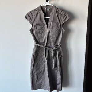 Dress.  From H&M. Size 4.  Khaki with cap sleeves